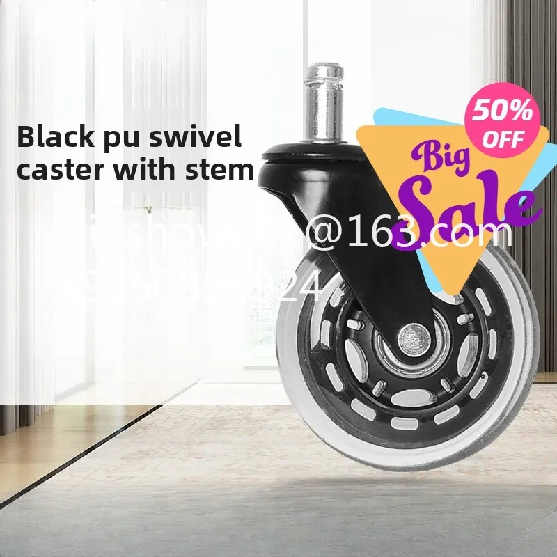 Office chair universal wheels, 3-inch casters, furniture silent  M10 and 11 slot rod wheels