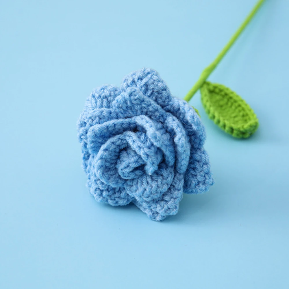 Gestrickte Rosen-Blumensträuße Gehäkelte Hochzeitssträuße Gestrickter Blumenstrauß Heim- und Partydekoration Geschenk für Freunde Abschlussstrauß – Detail 5