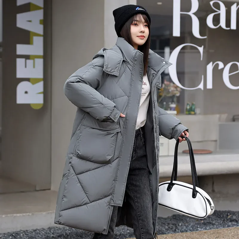 

Winter New Thicke Warm Parker Coat Fashion Loose Long Bread Cotton-Padded Jacket Women's Overcoat Korean Plus Size Cotton Jacket