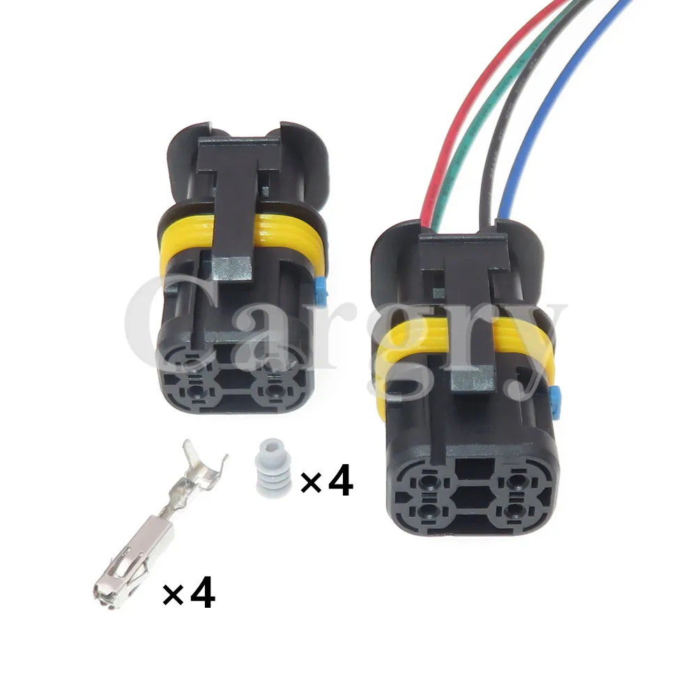 

1 Set 4P Car Electric Cable Waterproof Socket 18284.000.002 Automobile Modification Connector AC Assembly Auto Parts