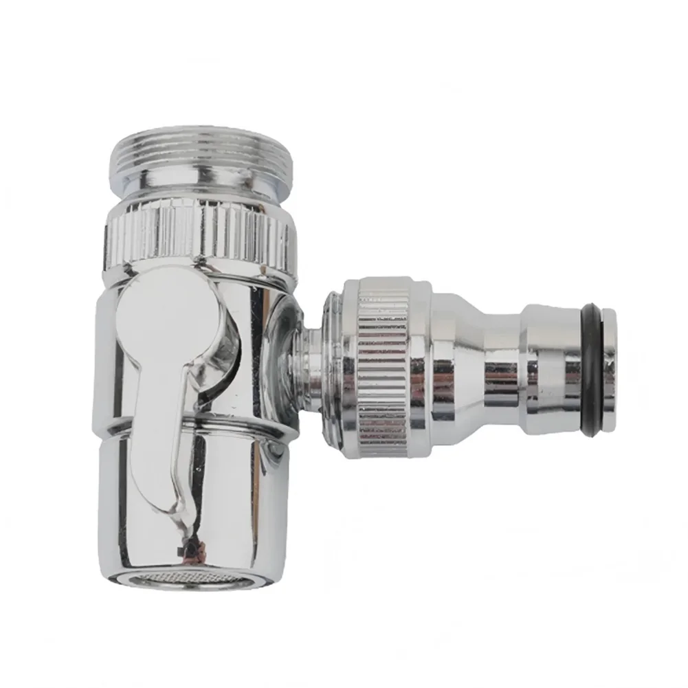 Faucet Adapter Connector 1 to 2 Water Distributor with Separate On/Off Switches for Hose Use in Garden Kitchen Basin