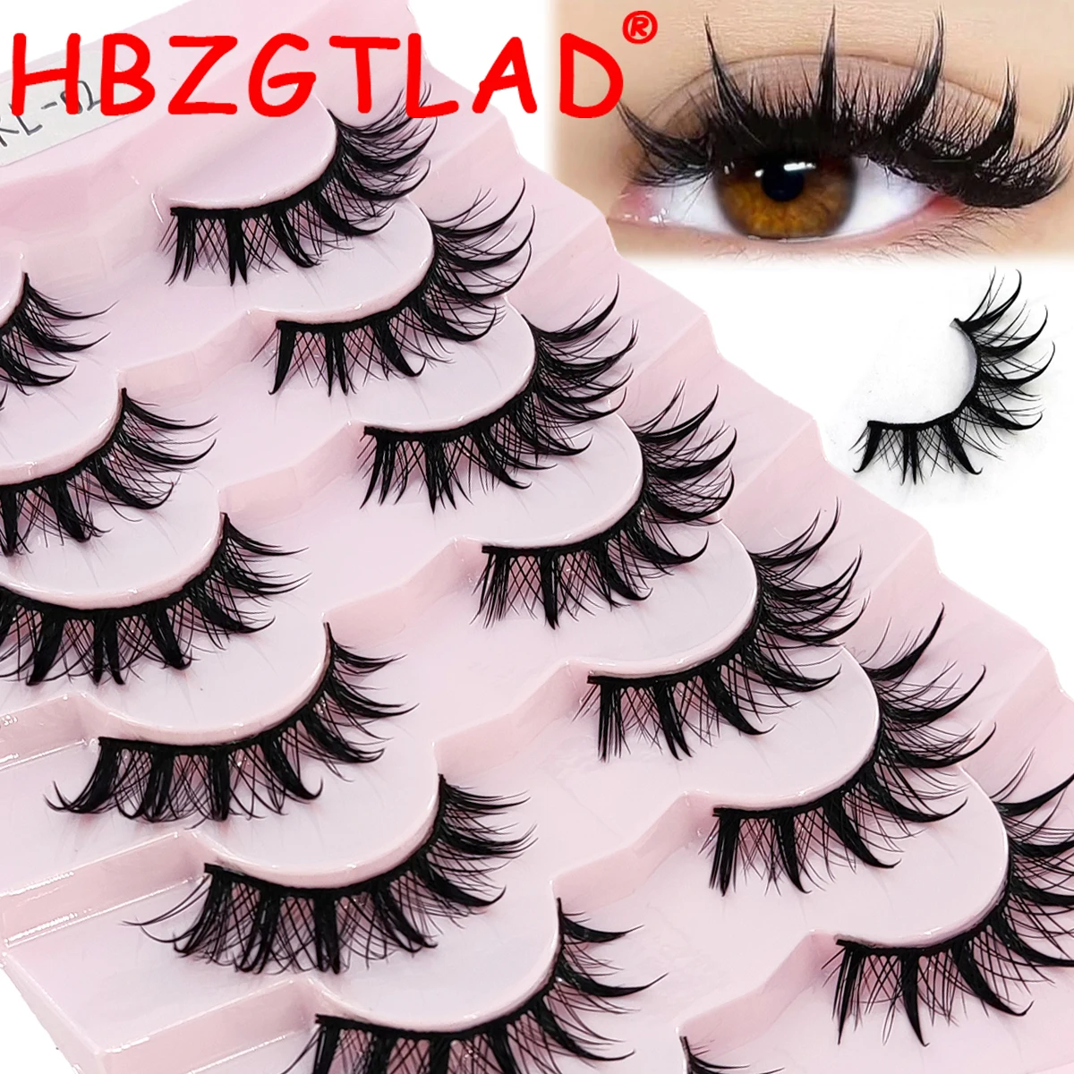 Neue 5/7 Paar feuchtigkeitsspendende falsche Wimpern für Cosplay, natürlich und leicht, flauschige Feenkreuz-Wimpern, verlängerte Wimpern