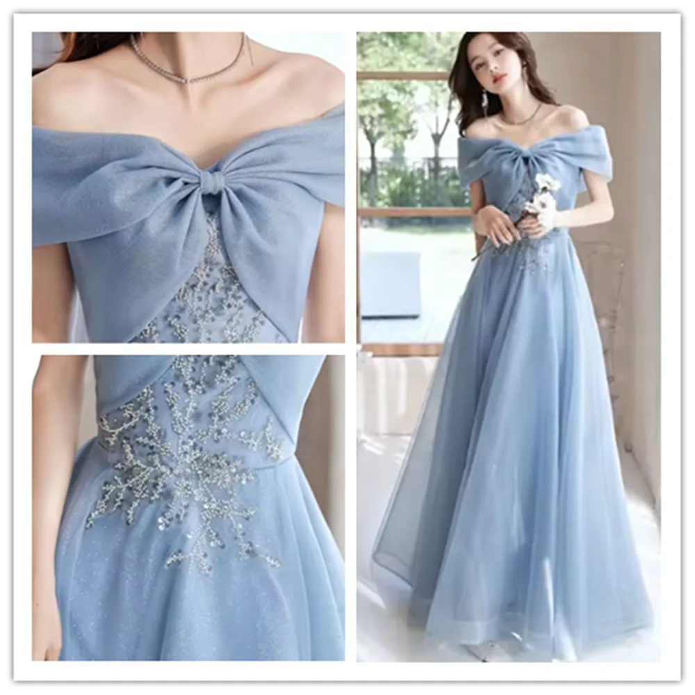 

Birthday Party Evening Dresses Women Spring Summer New Slim Banquet Student Graduation Performance Dress Art Test Host Dress