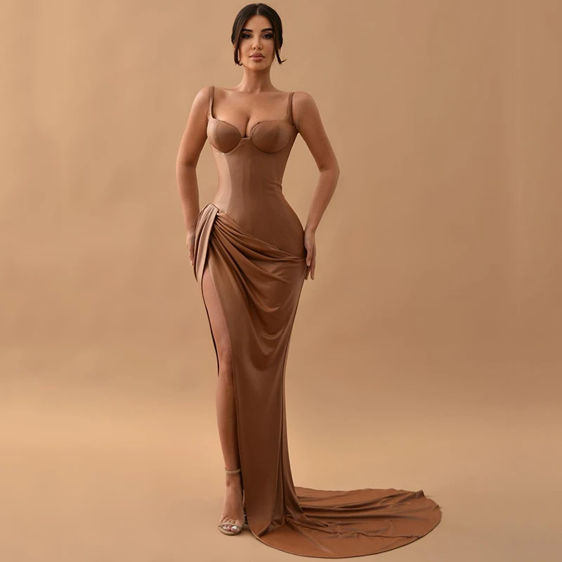 

Eightree Formal Mermaid Prom Dresses Sweetheart Satin Evening Dress 2023 Side Slit Floor Length Cocktail Party Gowns Custom Size