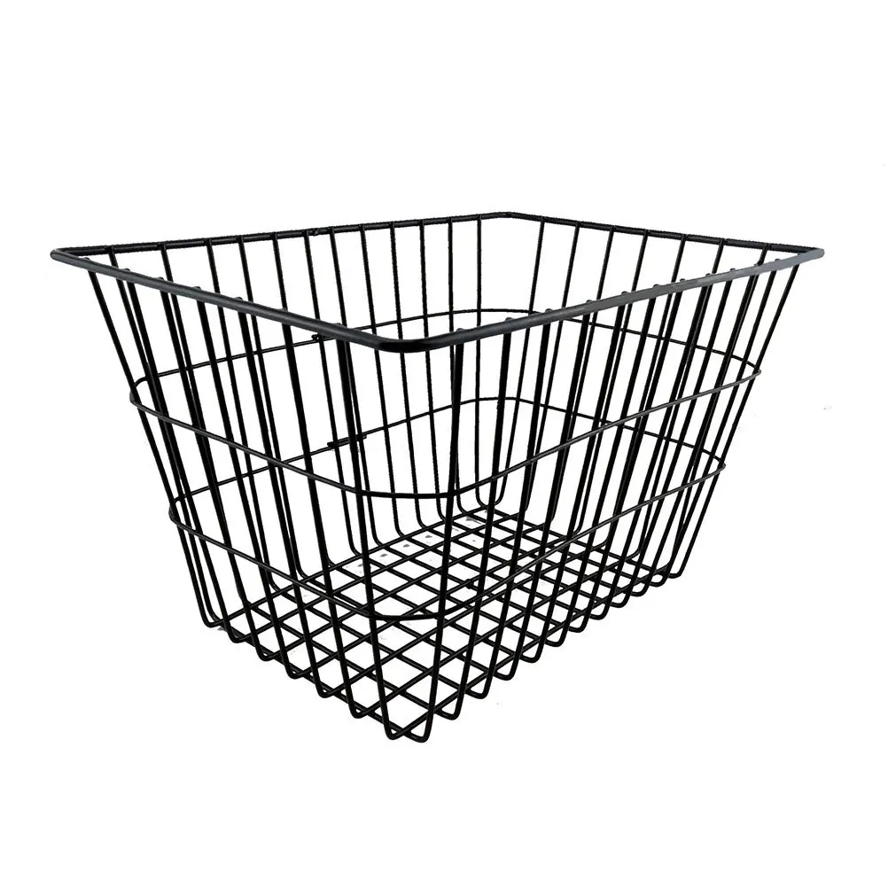 Bike Basket Front Handlebar Mount Durable Iron Foldable Storage For Bicycle Accessories Large Capacity Black Hanging Net