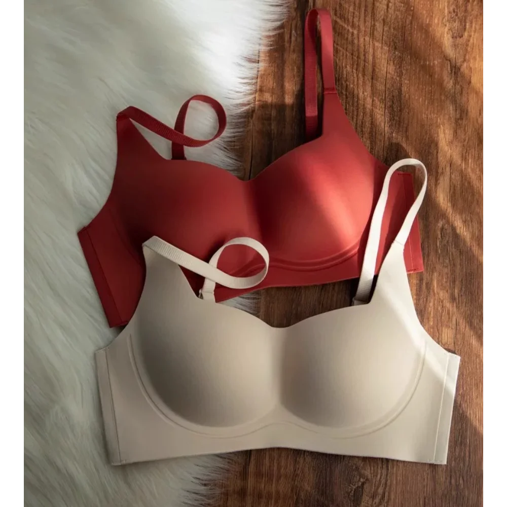 BANERDANNI Ladies Cloud Naked Seamless Wireless Bra Soft Support Push Up Anti Sagging Side Breast Collection Brassiere S‑XL