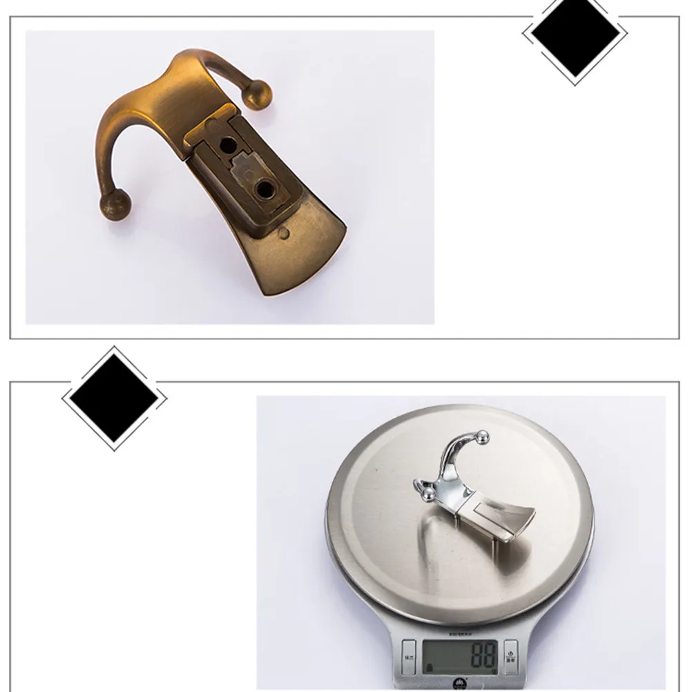 

Double Coat Hook Heavy Duty Wall Mounted Aluminium Alloy Clothes Rack for Bath Kitchen Garage Towel Robe Hooks Coffee Color