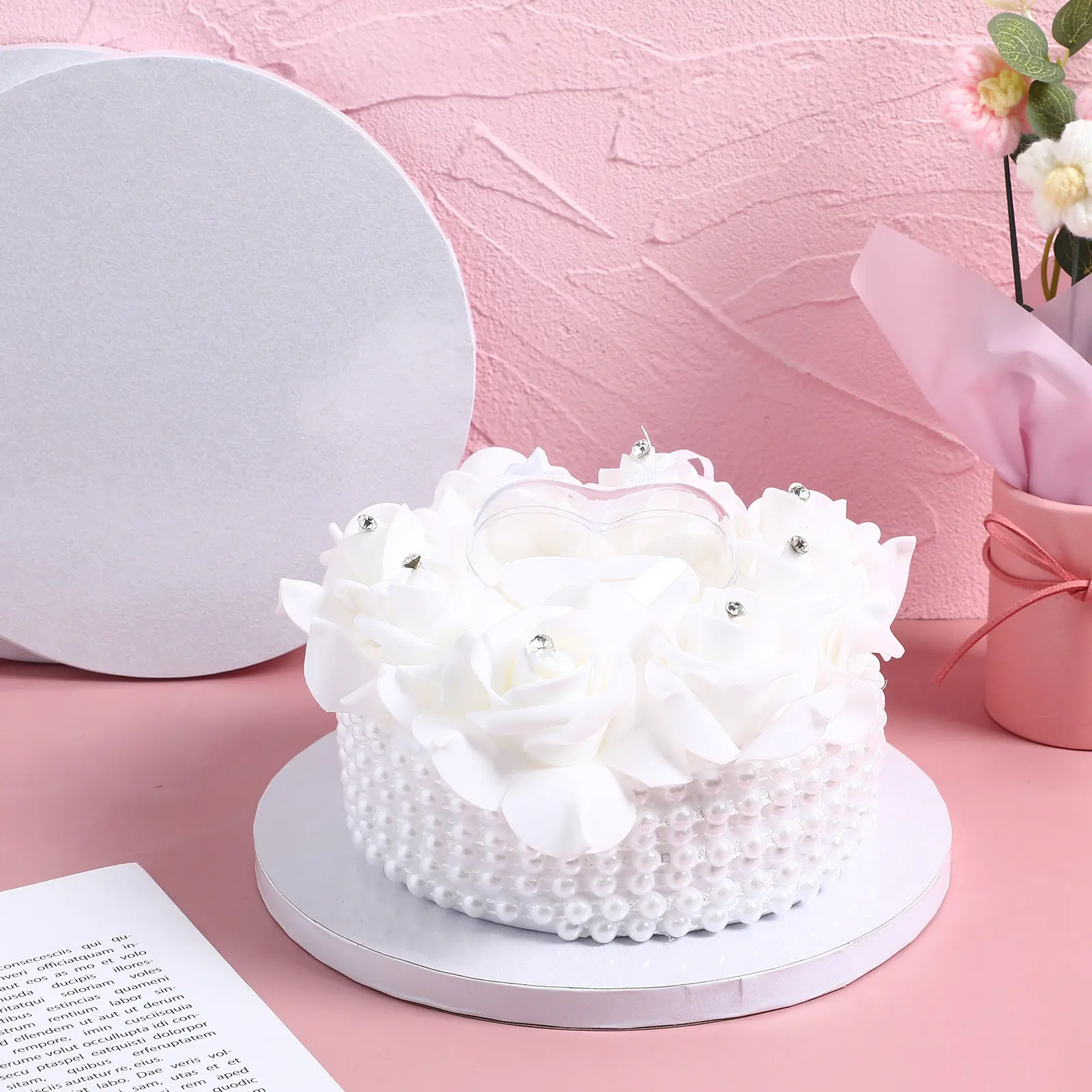 10Pcs 10'' Round Cake Boards Non-Stick Corrugated Paper Cake Drums Strong Stable Base for Large Heavy Cakes Professional