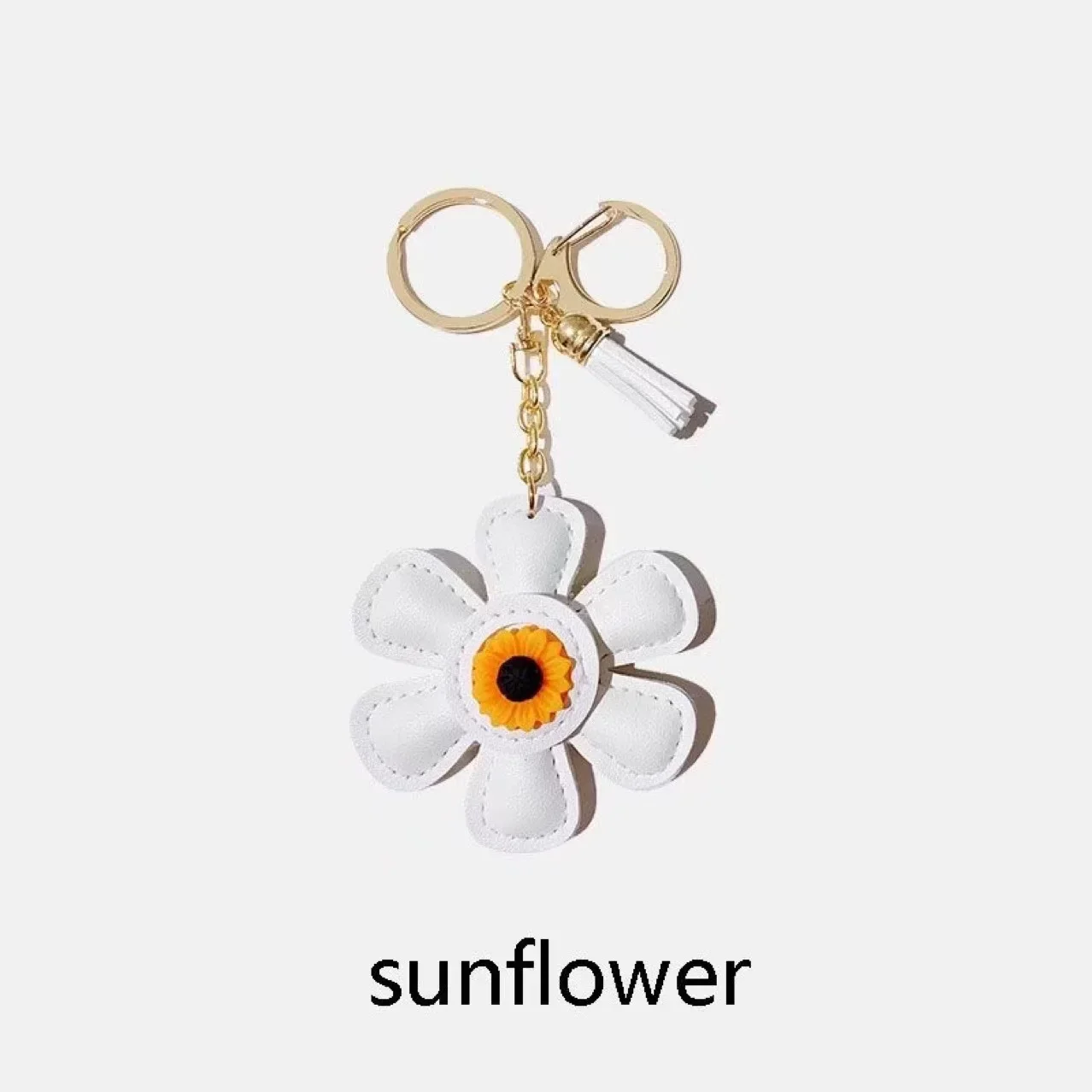 Sunflower bag pendant, leather keychain, Valentine's Day, Mother's Day, various colors of flower bud pendant