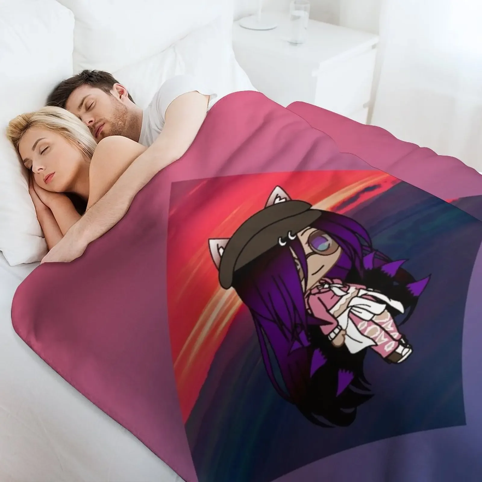 لطيف فتاة سلسلة Gacha - إيما رمي بطانية سرير جميل منقوشة أفكار هدايا عيد الحب بطانية