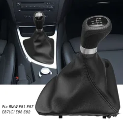 Carro de couro engrenagem Shift Knob, alavanca Shifter, polainas tampa da bota para BMW Série 1, E81, E82, E87, E88, 2003-2013, 5 velocidades, 6 velocidades