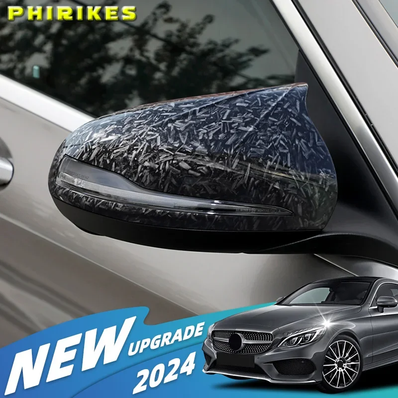 Black Side Mirror Caps For Mercedes Benz W205 W222 W213 W238 X205 X253 C217 W463 C253 W253 Cover C S GLC E G Class AMG Sticking