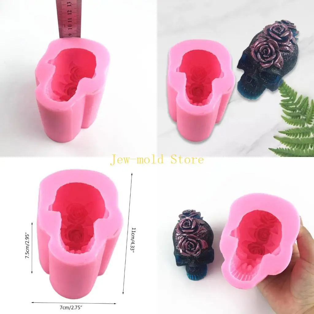 

C71B розовый череп эпоксидный смола плесень дома украшения украшения силиконовая плесень