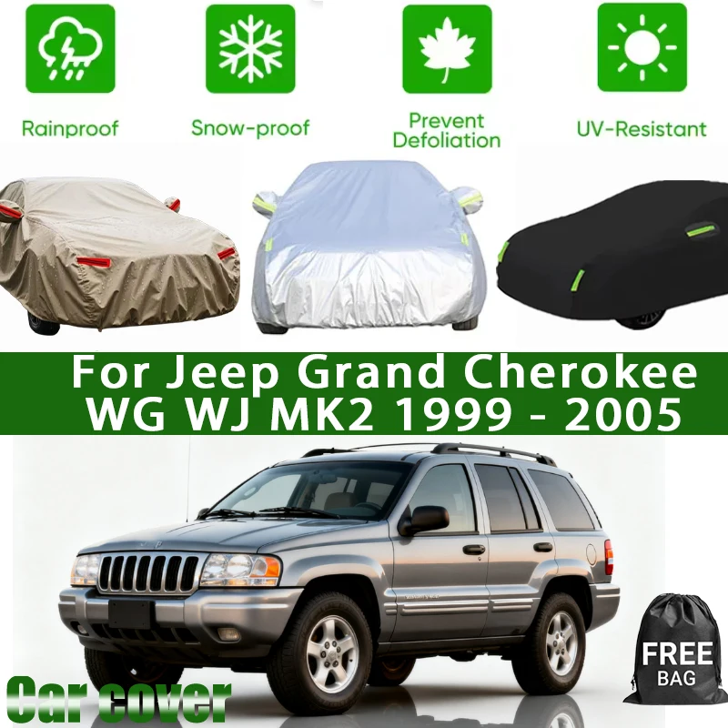 

Чехол для автомобиля Jeep Grand Cherokee WG WJ MK2 1999-2005, водонепроницаемый, с защитой от ультрафиолета, всепогодный, пыле- и снегозащитный, от дождя, 190T