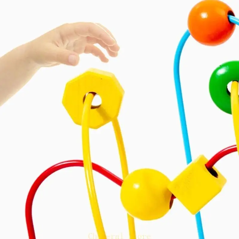 E7CE Perles jouets éducatifs sur les rails Toy préscolaire pour couleur des tout-petits reconnaît