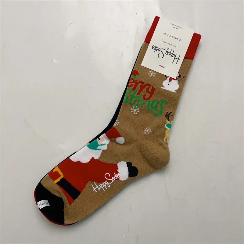 Happy Socks donna uomo natale babbo natale festivo natale cotone ricco novità calzini natalizi 36-40