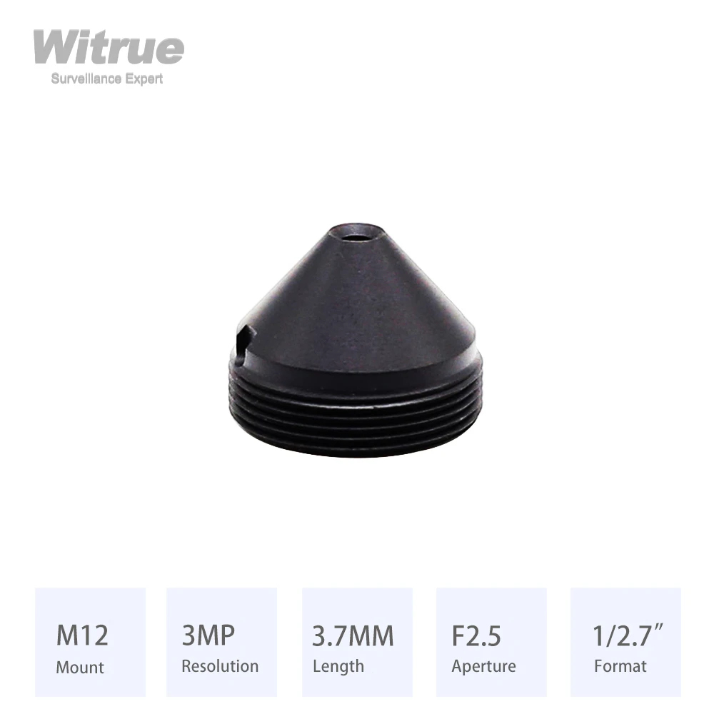 

Witrue HD 3MP Pinhole CCTV Lens 3.7MM M12 Mount Aperture F2.5 Format 1/2.7" for Mini Surveillance Security Cameras