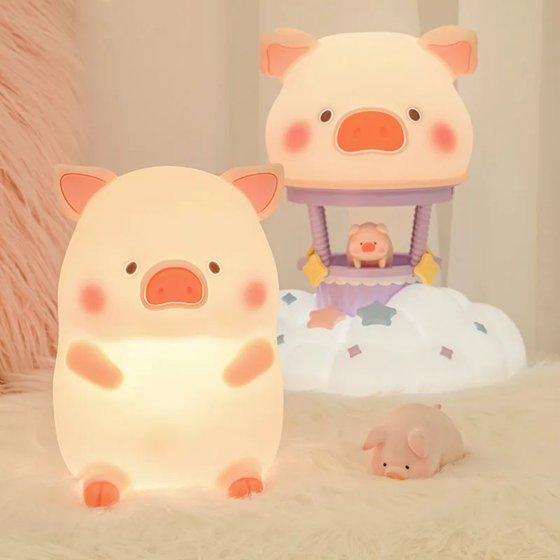 Lulu Pig Co Branded Clapping Light Night Light Anime Pvc 100% Original Figure Collection Model Desktop Ornaments Doll Toys