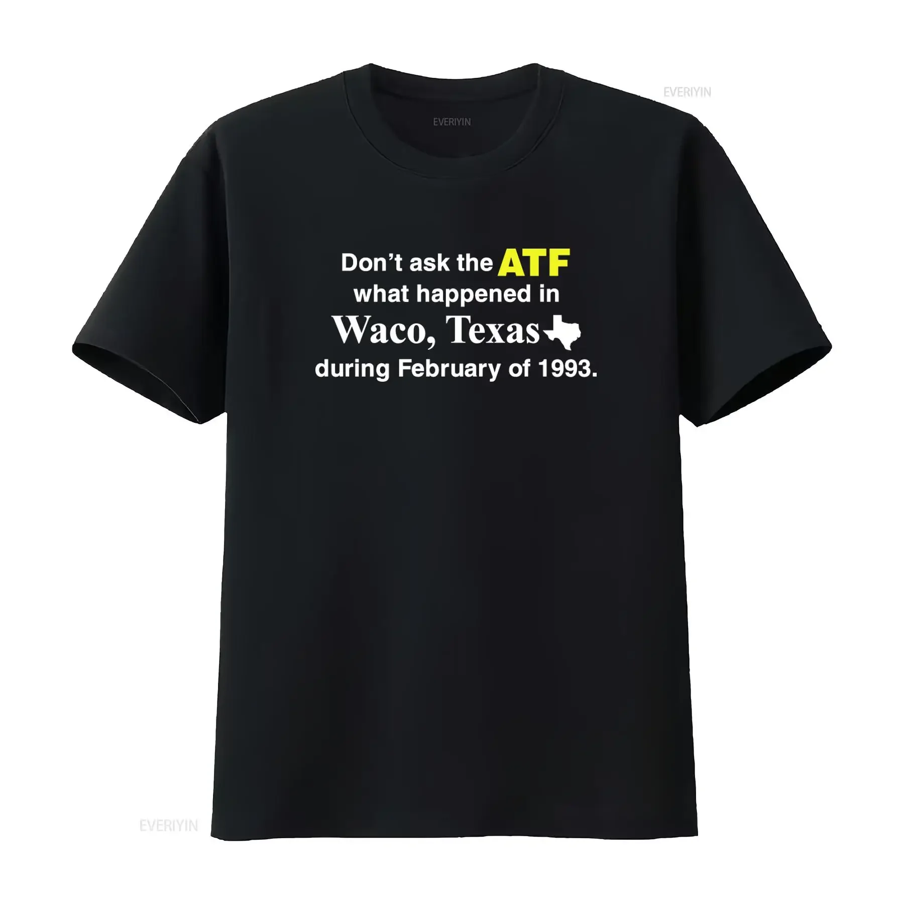 1993 February Waco Texas ATF Event T Shirt Unique Print for History Enthusiasts vintage Washed designer clothes Casual Soft
