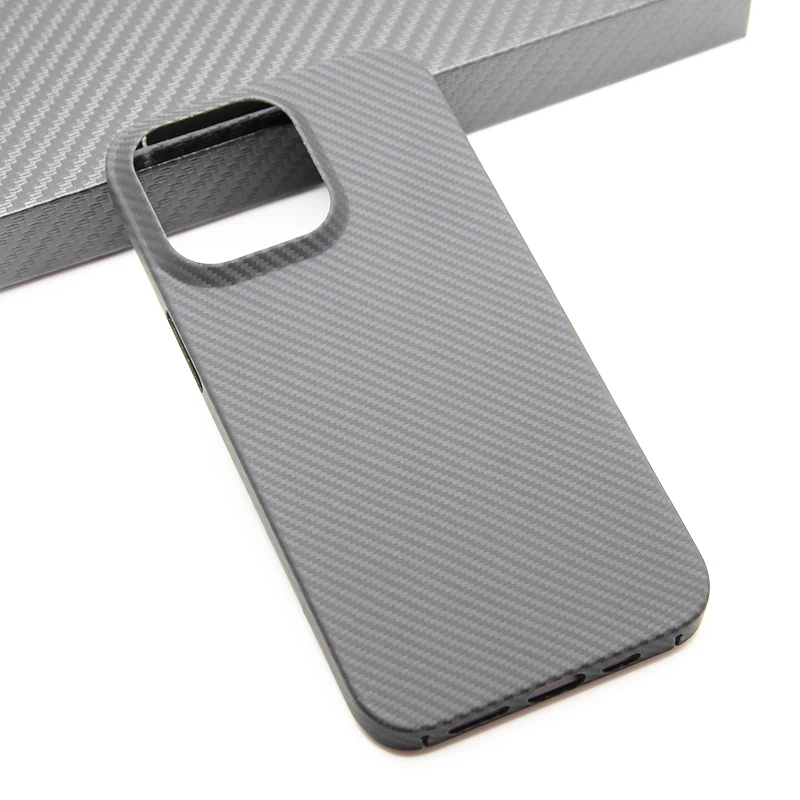 Case for iPhone 15 14 13 Pro Max Plus 600D Aramid Real Carbon Fiber Anti-explosion Cell Mobile Phone Protective Cover Shell