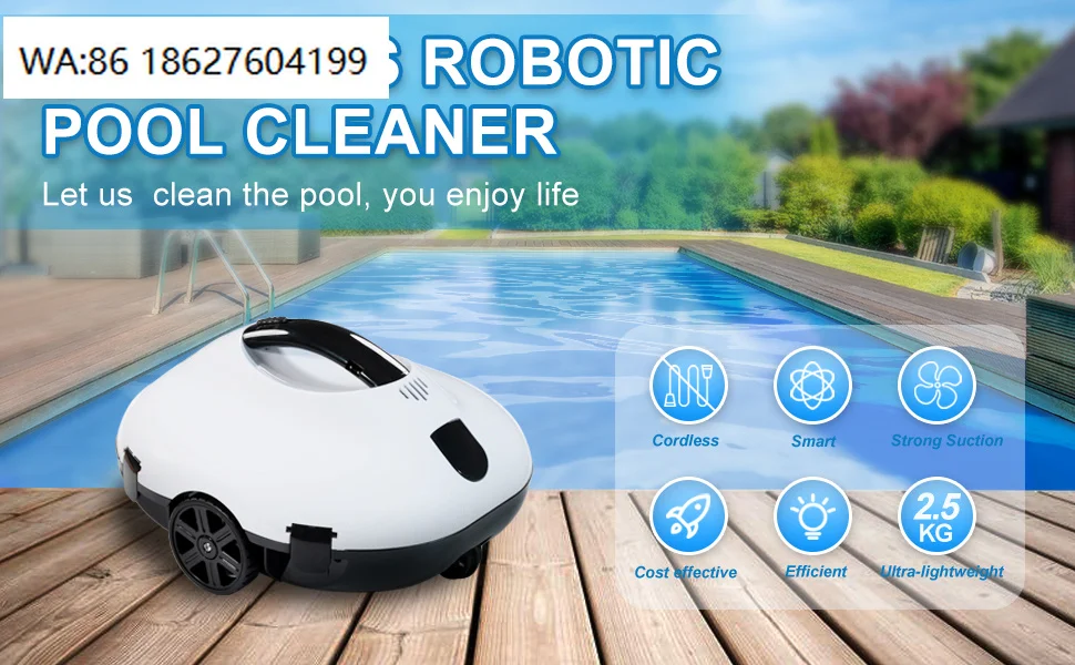 For Robotic Pool Cleaner EU and USA Stocks Cordless Robotic Swimming Pool Cleaner Two Adjustable Path Planning Methods for Pool