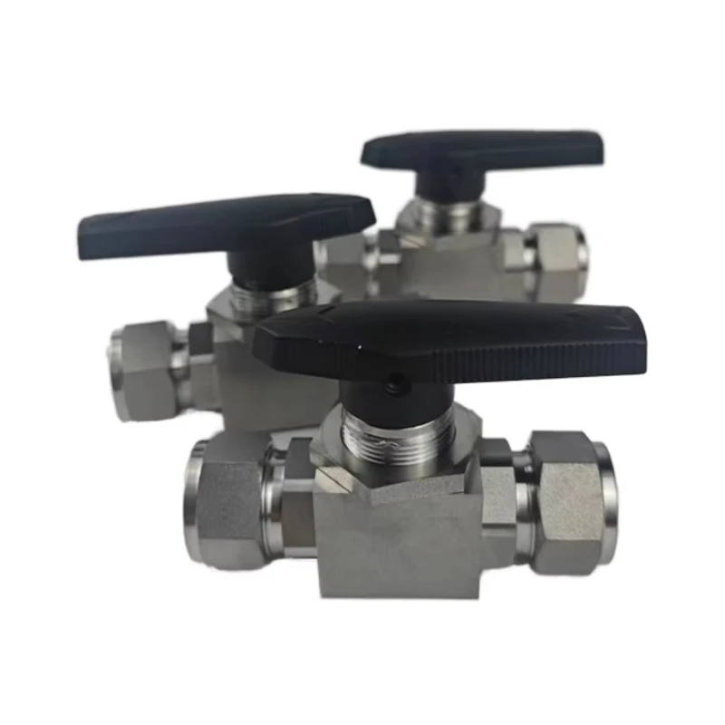 

High pressure stainless steel 316 manual gas straight-through bi-directional compression double card sleeve ball valve