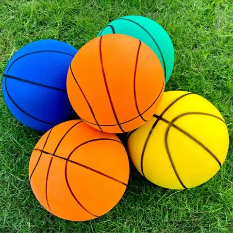 18cm/22cm/24cm Silent Training Basketball High Elasticity Low Decibel Bouncy Balls Lightweight Damping Bouncing Mute Ball