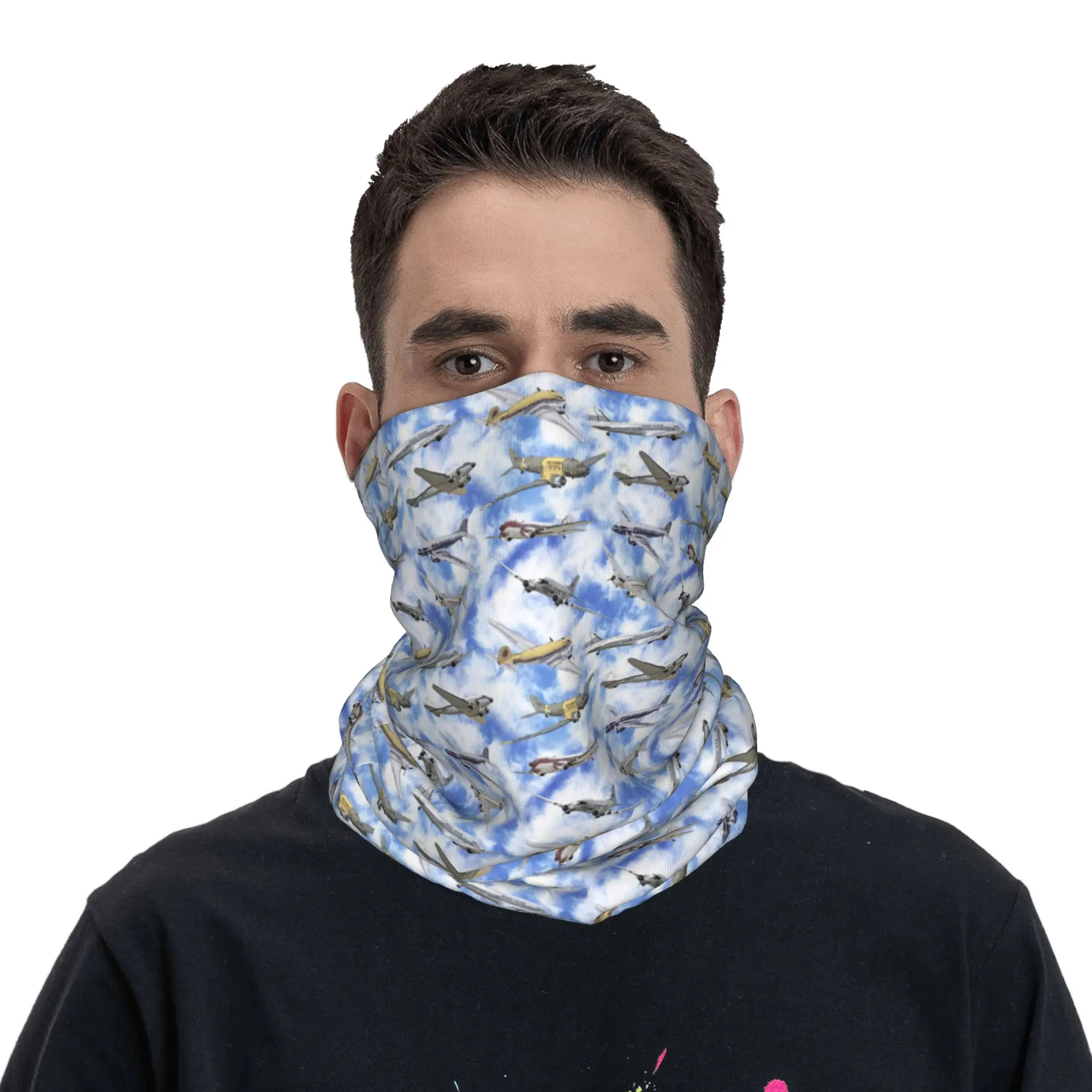 

army Airplane aircraft plane flight Pattern Bandana Neck Cover Printed Face Scarf Headband Outdoor Sports for Men Women Adult