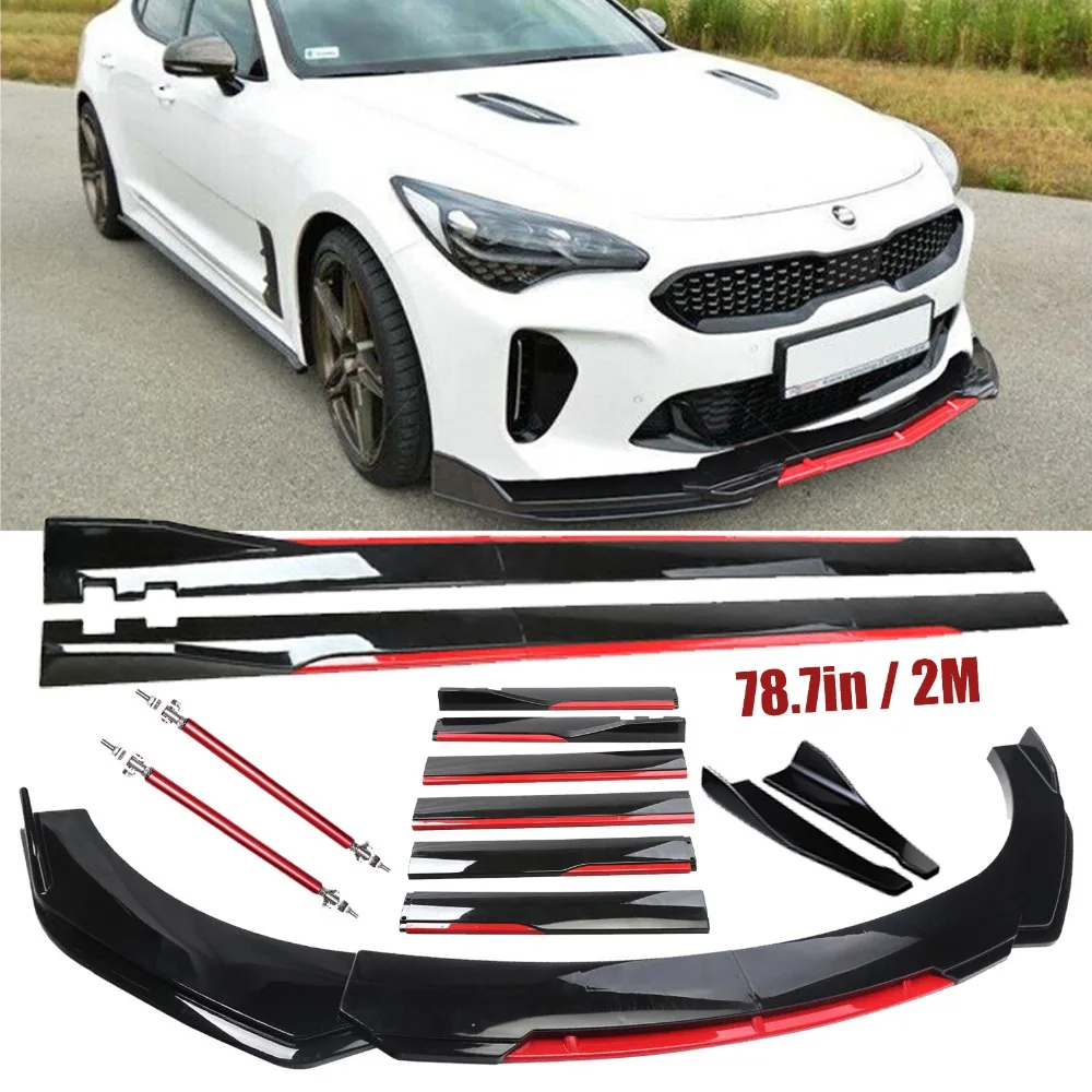 For KIA Stinger Forte Optima Front Bumper Lip Spoiler Splitter Side Skirt Glossy United States