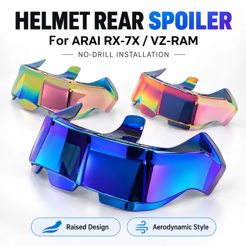 Motorcycle Helmet Rear Spoiler Wing Aerodynamic Raised Tail Fin No Drill Modification Accessories for ARAI RX-7X VZ-RAM