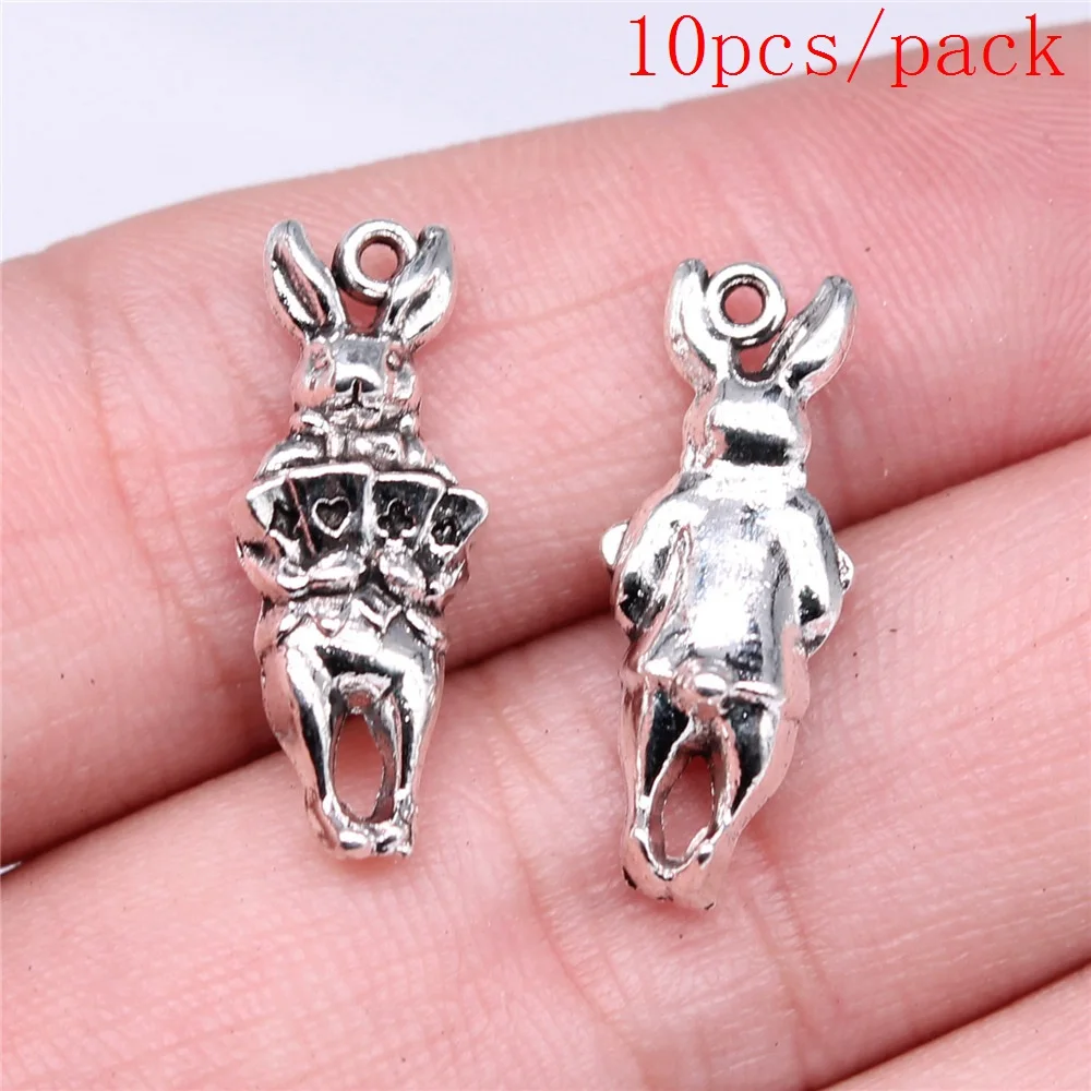 Bulk Charms For Jewelry Making Kit Pendant Diy Jewelry Accessories 3D Enamel Rabbit With Clock Charms