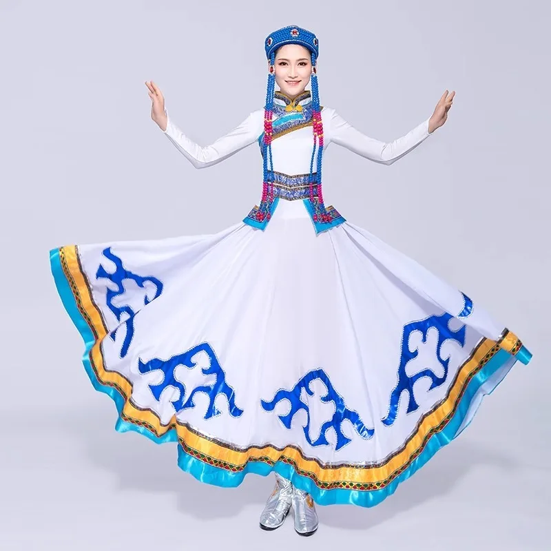 New Performance Costume Women's Clothing Hongyan Dance Costume Mongolian Robe Adult Ethnic Minority Performance Costume Tianbian