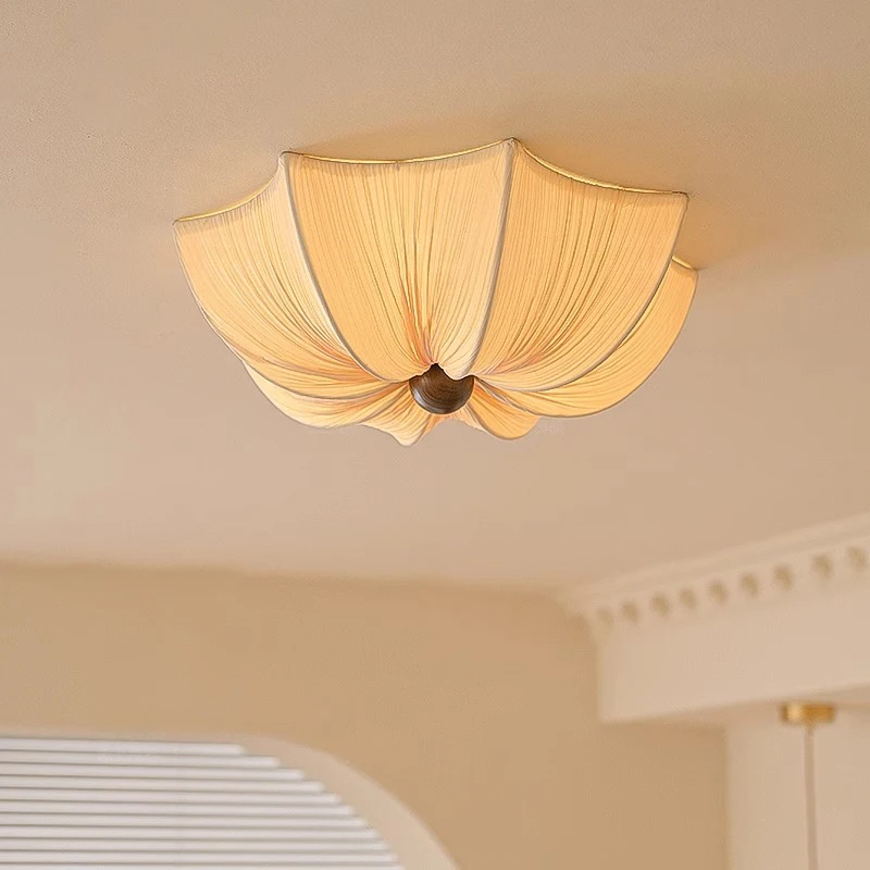 

Japanese Wabi Sabi Fabric Ceiling Light Living Dining Room Led Ceiling Chandelier Room Decoration Bedroom Indoor Lighting Lamp