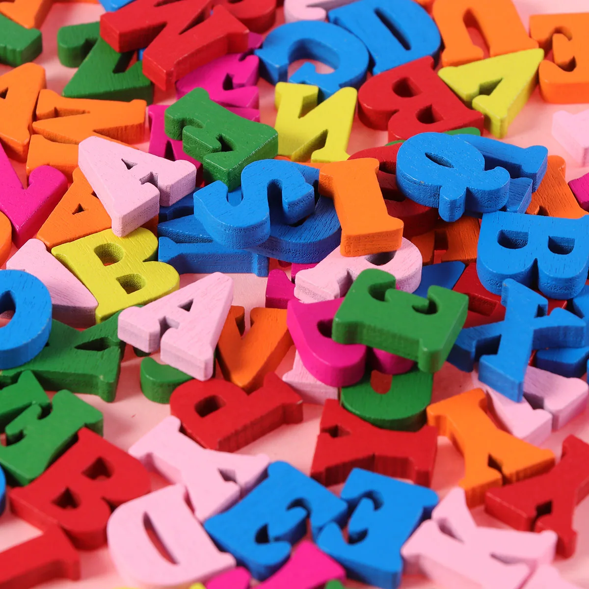 100pcs Wooden Letters Colorful Smooth Kids Education Wall Decor Hanging Ornaments Preschool Gifts Montessori Toys