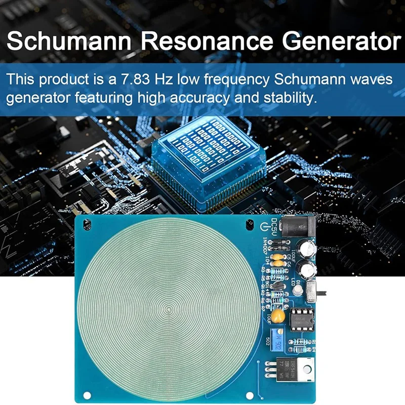 Generator gelombang Schumann 7.83Hz, Resonator Audio denyut frekuensi ultra-rendah antarmuka USB dengan lampu indikator mati hidup