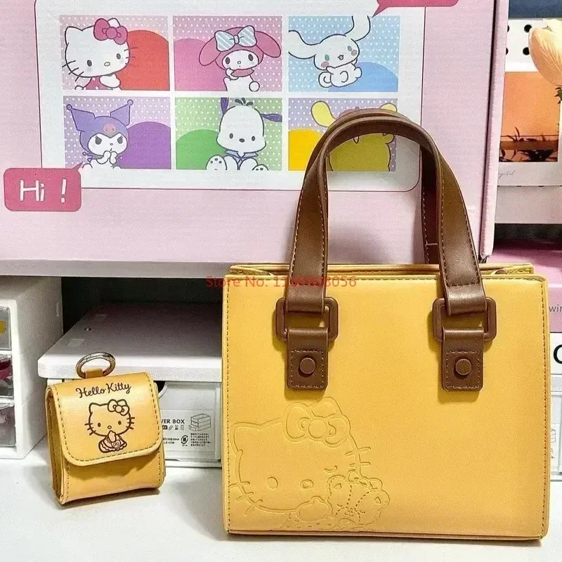 Bolso de hombro de Anime Sanrio Hello Kitty, bolso de mano Kawaii, bandolera de dibujos animados, juguetes de textura Premium, regalos de cumpleaños para niñas, nuevo, 2024