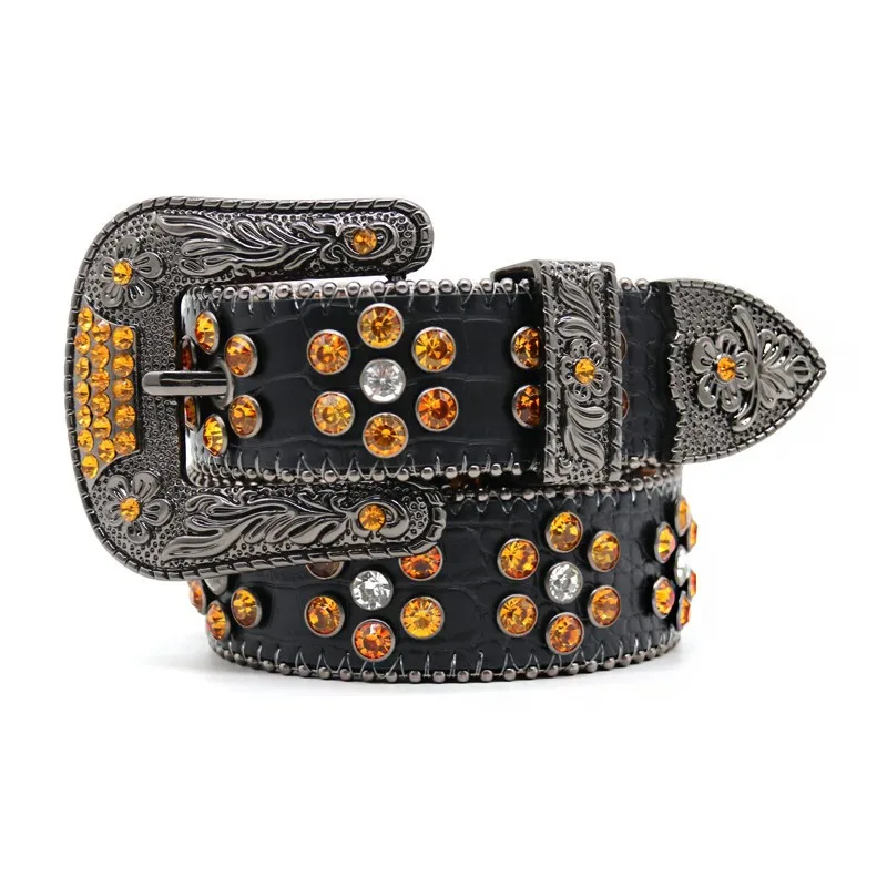 

mens luxury fashion soft leather rhinestone belts black diamond studded belt punk goth women stylish waistband designer strapon