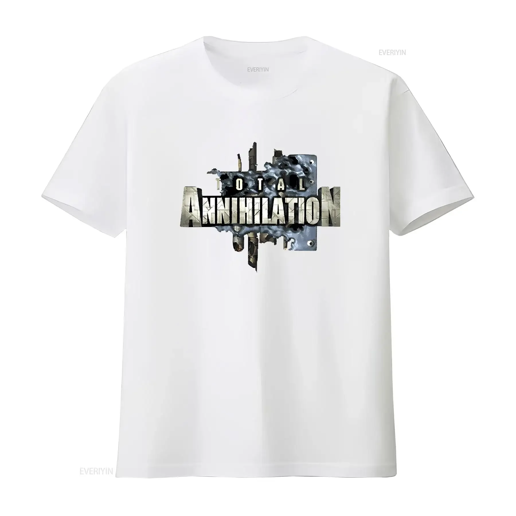 تي شيرت كلاسيكي 1997 Total Annihilation PC Game الترويجي مقاس XL أسود VTG Cavedog Ent عتيق مغسول ممتد ملابس الشارع غير رسمية