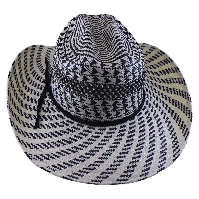 Summer Western Cowboy Straw Hat: Wide-Brimmed, Woven, Elegant Jazz-Style Sun Hat, Outdoor Top Hat, Sun Protection Hat