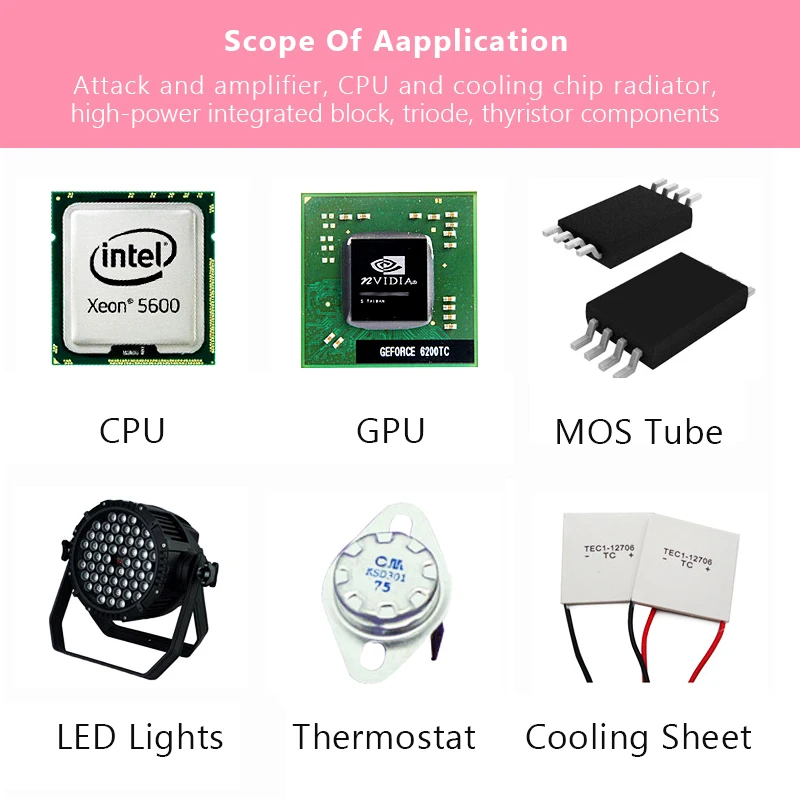100pcs 90g GD66 Thermal Grease Heatsink High Performance LED Lamp Cooling Accessories Gray Net Weight 0.5g CPU Processor Gypsum