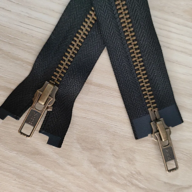 

Genuine YKK5 bronze double open zipper #5 double head bronze zipper YKK5 #bronze tooth pull up and down