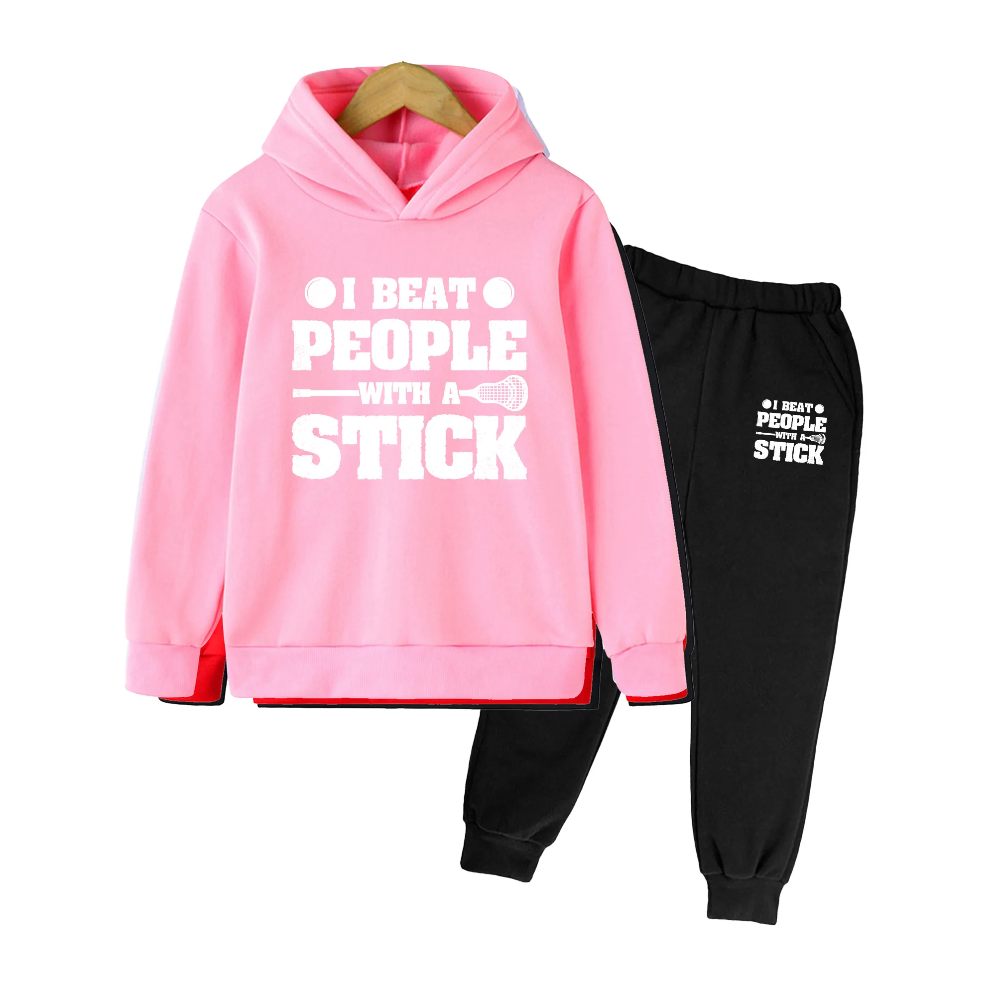 Kids Hoodie and Pants Set, Cartoon Print Long Sleeve Tracksuit for Boys Girls, Casual Daily Wear
