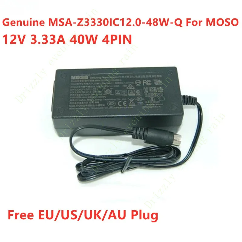 Genuine 12V 3.33A 40W 4PIN MOSO MSA-Z3330IC12.0-48W-Q Switching Power Adaptor For Hikvision HU10421-16016A Power Supply Charger