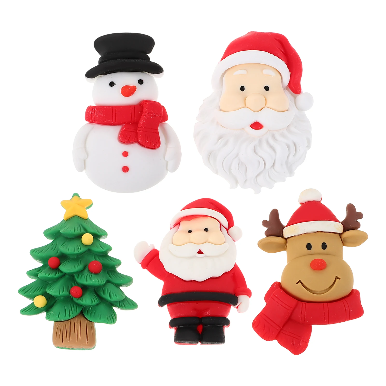 

5 Pcs Santa Magnet Christmas Kitchen Decor Refrigerator Magnets for Fridge Gift Home Office Elk