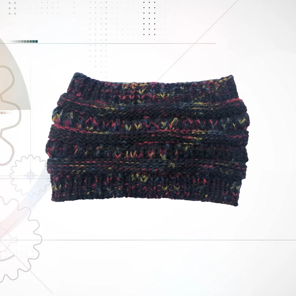 

Colorful Spot Woolen Yarn Thick Knitted Ponytail Hat for Outdoor Sports Hiking Ski Skiing Warm Black Empty Cap