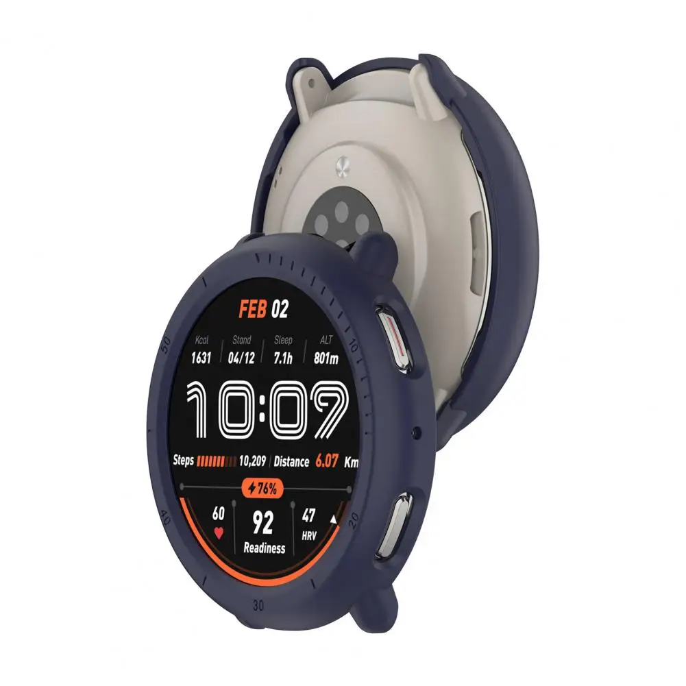 Watch Case Durable Watch Protective Cover with Hard Shell Glass Screen Protector for Amazfit Active 2 for Device