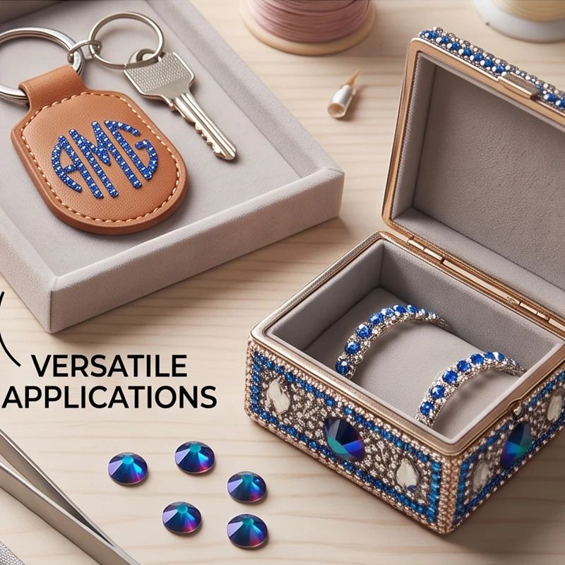 QIAO SS16-SS40 Retro Blaue Kristall-Strasssteine 16 Facetten Flache Rückseite Nicht/Hotfix Kaltfixierung für Nagelkunst DIY Taschenschmuck 2088 – Detail 2