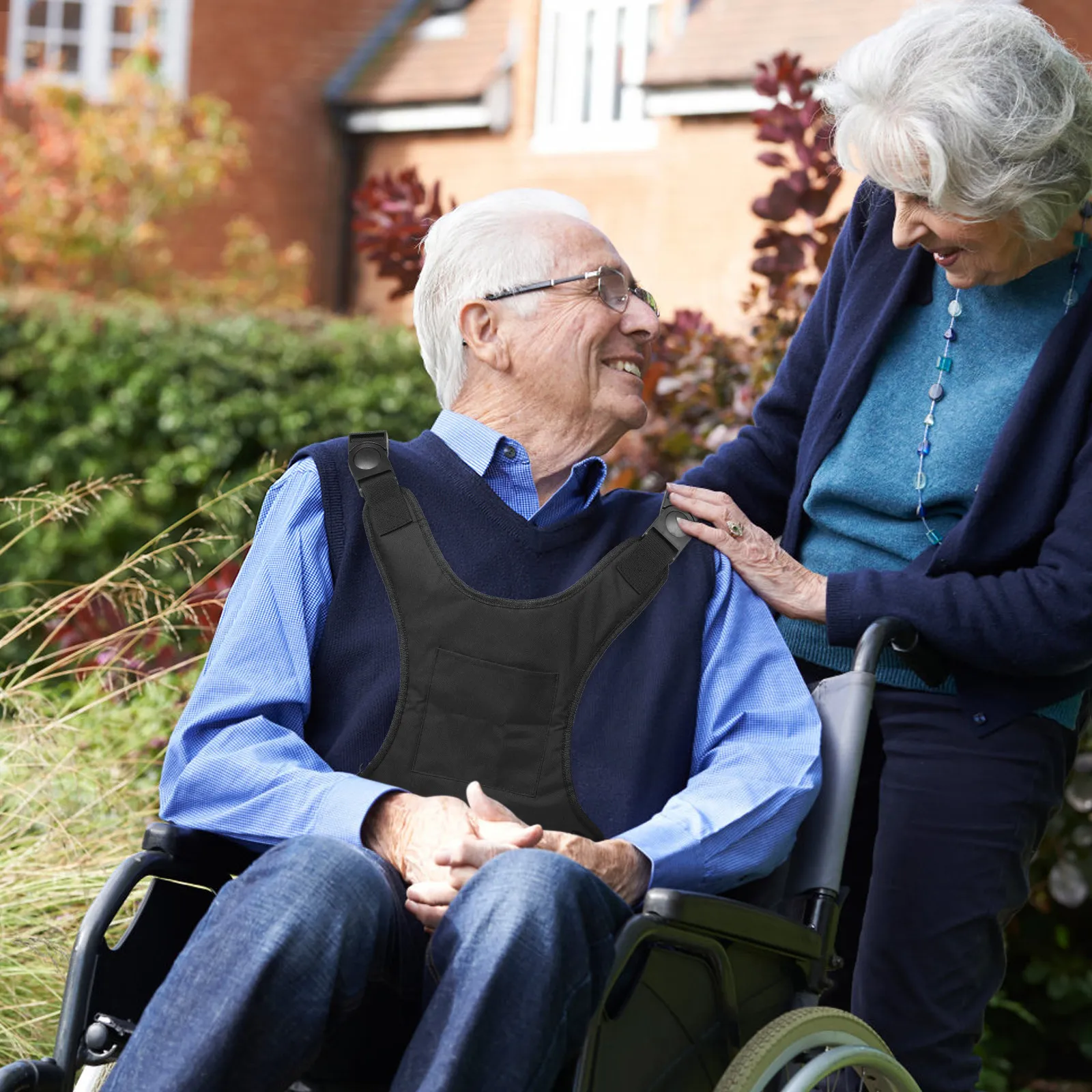 Elderly Vest Style Waist Belt with Backrest Support Adjustable Safety Harness for Home Hospital