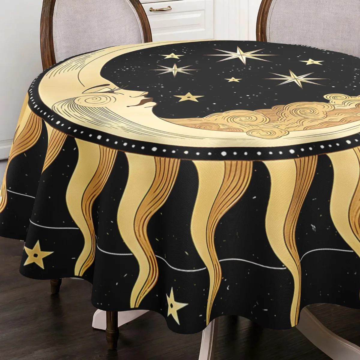 One-piece tablecloth with the theme of the sun and the moon, fortune-telling card holder, made of polyester fiber.zyc