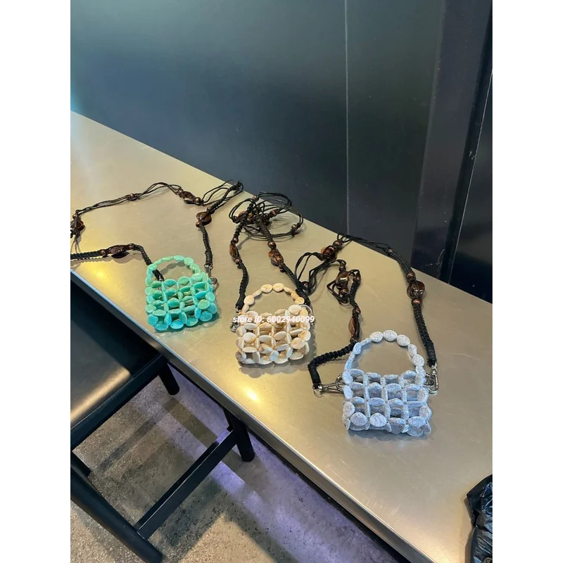 

2026 Handmade Beaded Acrylic Mini Crossbody Bag Summer Beach Hollow Out Tote For Women